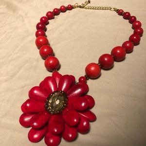Beautiful red statement necklace.
